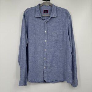 UNTUCKit Blue L/S Pure Linen Button Up Mens Size XL